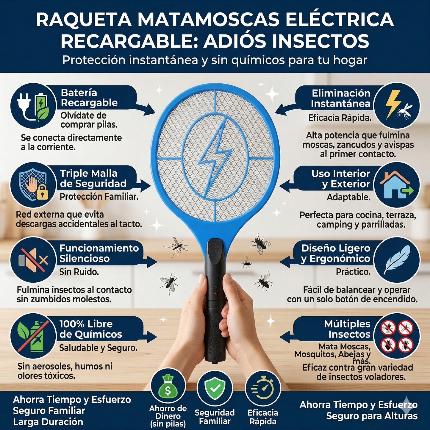 Raqueta Eléctrica Recargable