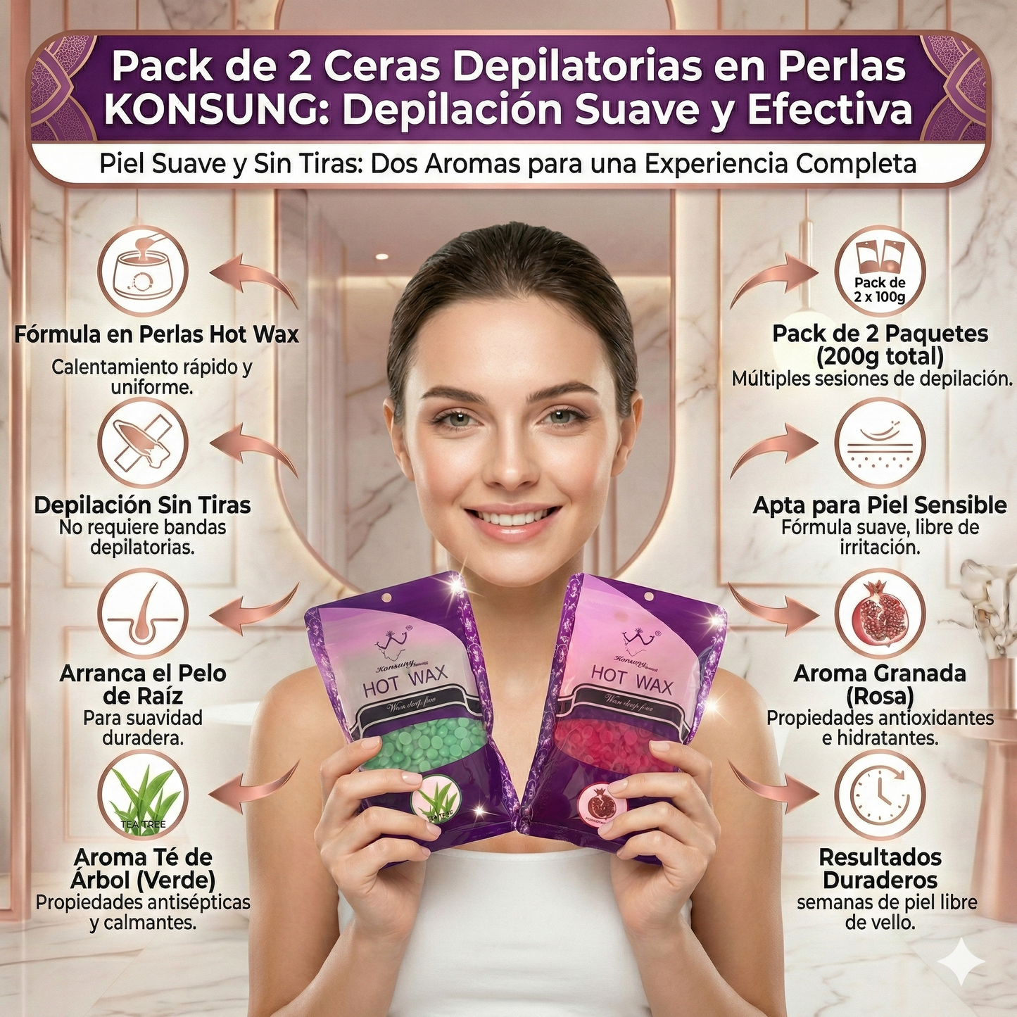Cera Depilatoria en Perlas de 200gr