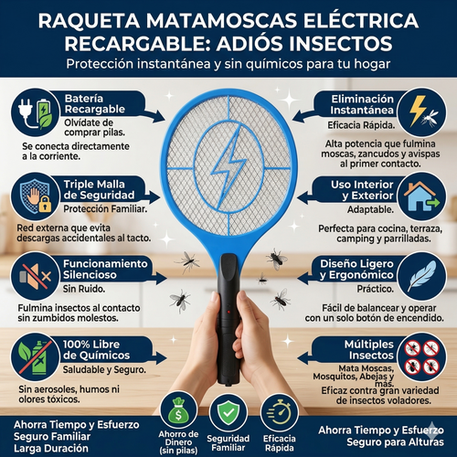 Raqueta Eléctrica Recargable