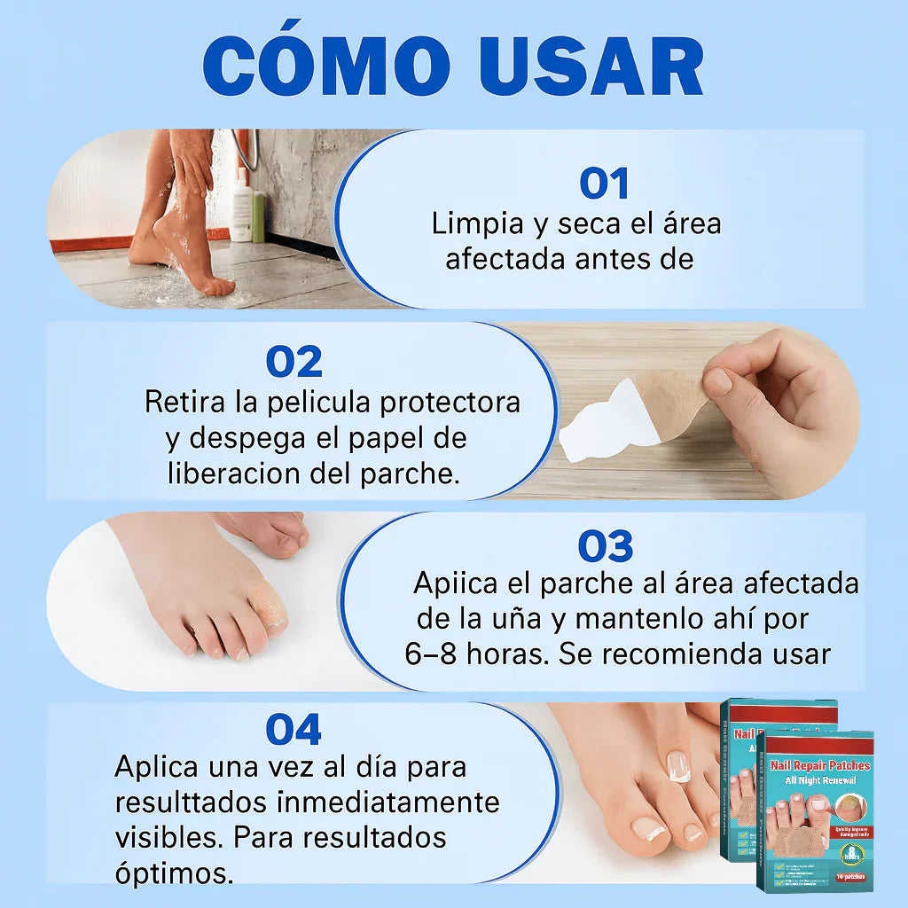 Elimina la infección de tus uñas por el hongo, irregularidades, coloración amarillenta y fractura    (32 Parches)