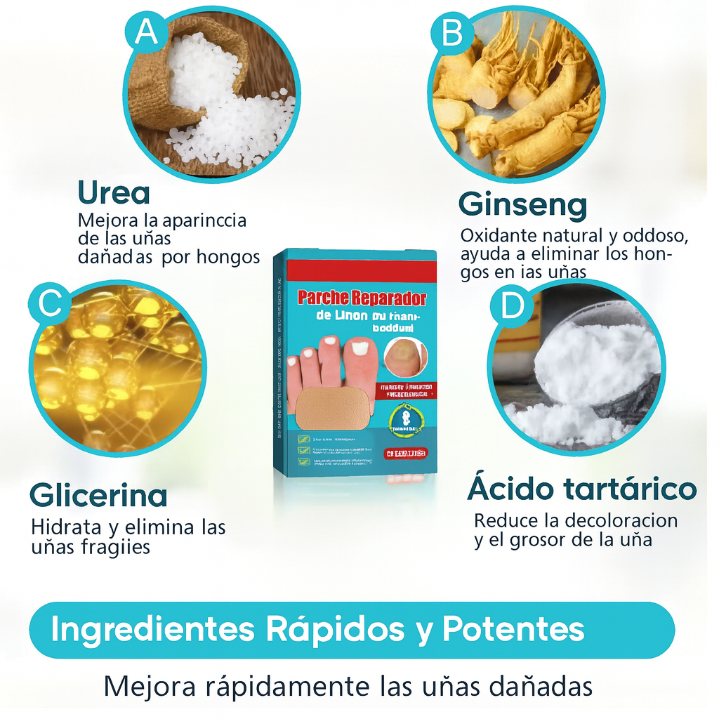 Elimina la infección de tus uñas por el hongo, irregularidades, coloración amarillenta y fractura    (32 Parches)