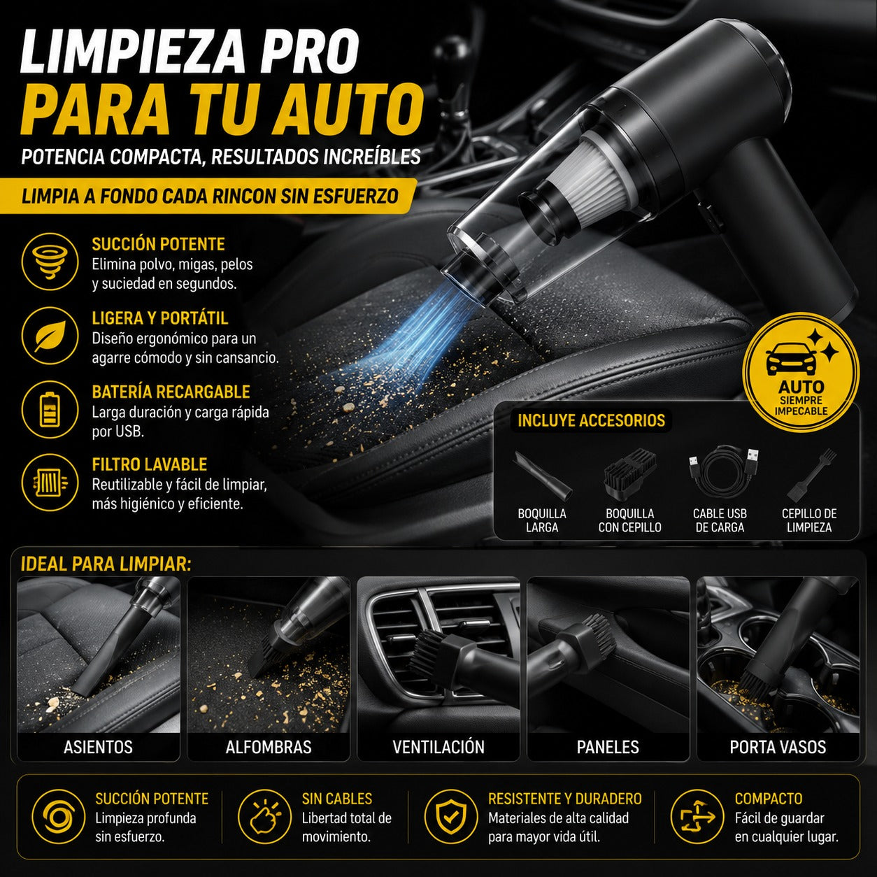 ASPIRADORA SOPLADORA PORTATIL PARA AUTO