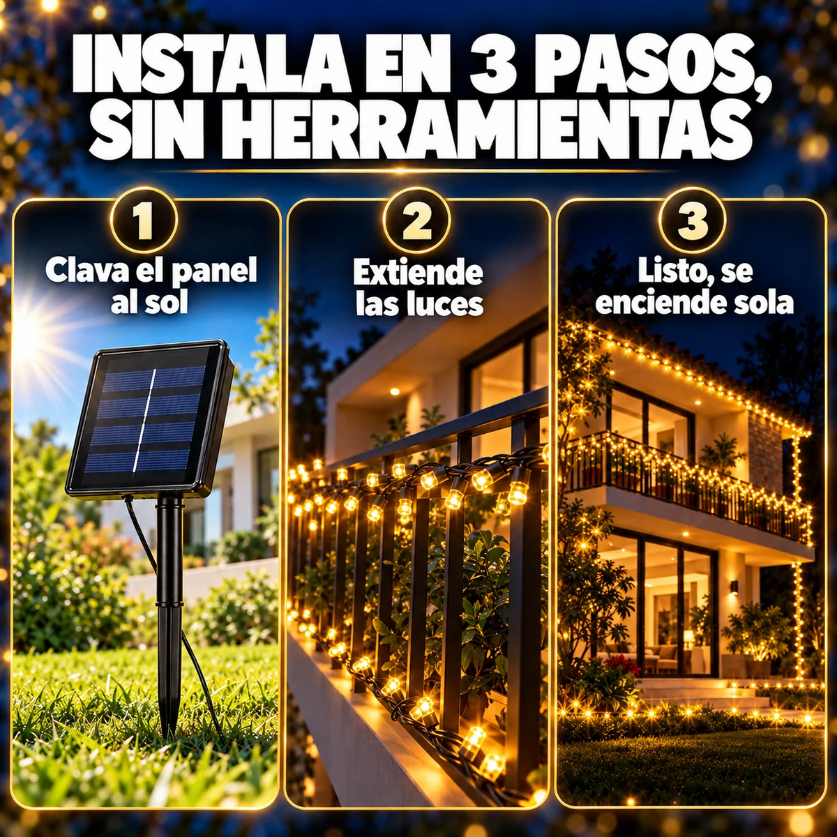 Luces Led Solares Navideñas