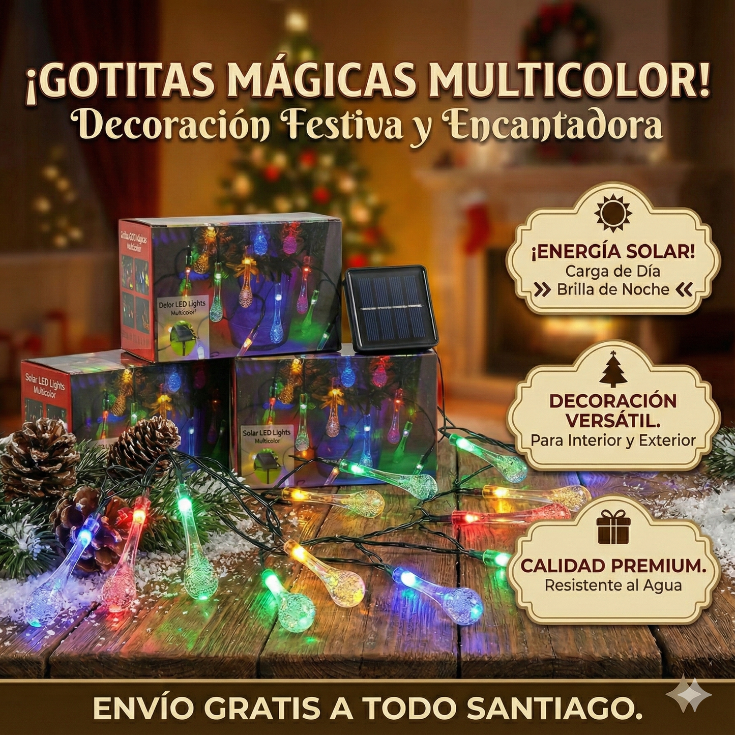 Luces Gotitas Multicolor Solares