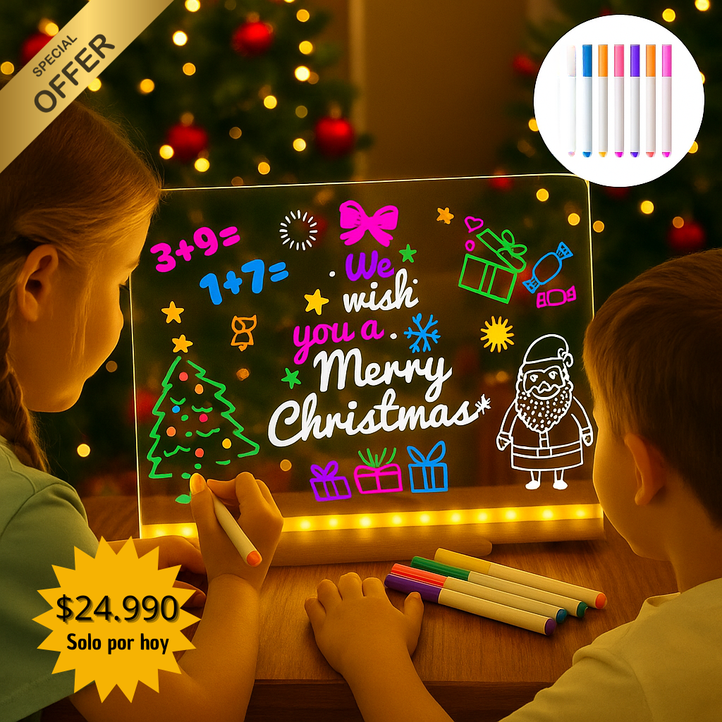 PIZARRA INTERACTIVA LED 20x30cm 6 plumones