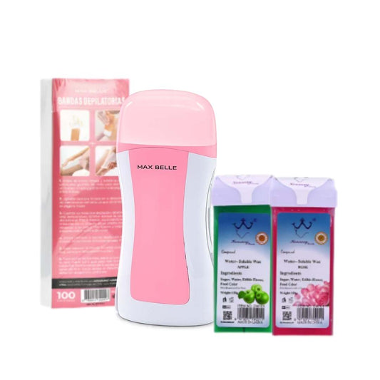 Kit de depilación: Roll-on, 2 cartuchos de Cera roll-on y Bandas depilatorias